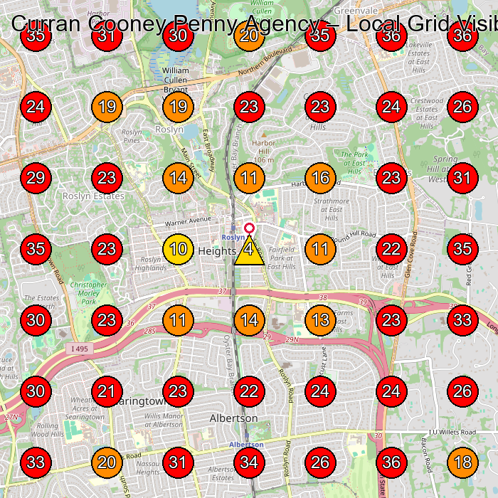Curran Cooney Penny Agency GeoGrid visibility map for Insurance Agency in Manhasset